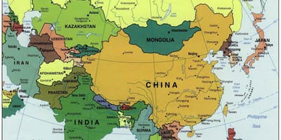 চীন ও পার্শ্ববর্তী দেশ মানচিত্র