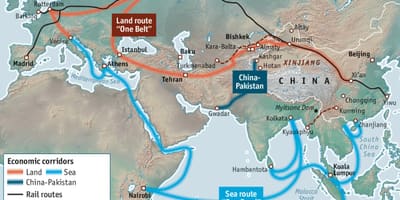 চীন সিল্ক রোড প্রকল্প মানচিত্র