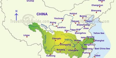 চীন yangtze নদীর মানচিত্র