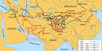 মানচিত্র সিল্ক রোড এর প্রাচীন চীন মধ্যে